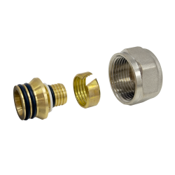 Никелиран евроконус адаптор за многослойна и PEX тръба 16x2 mm